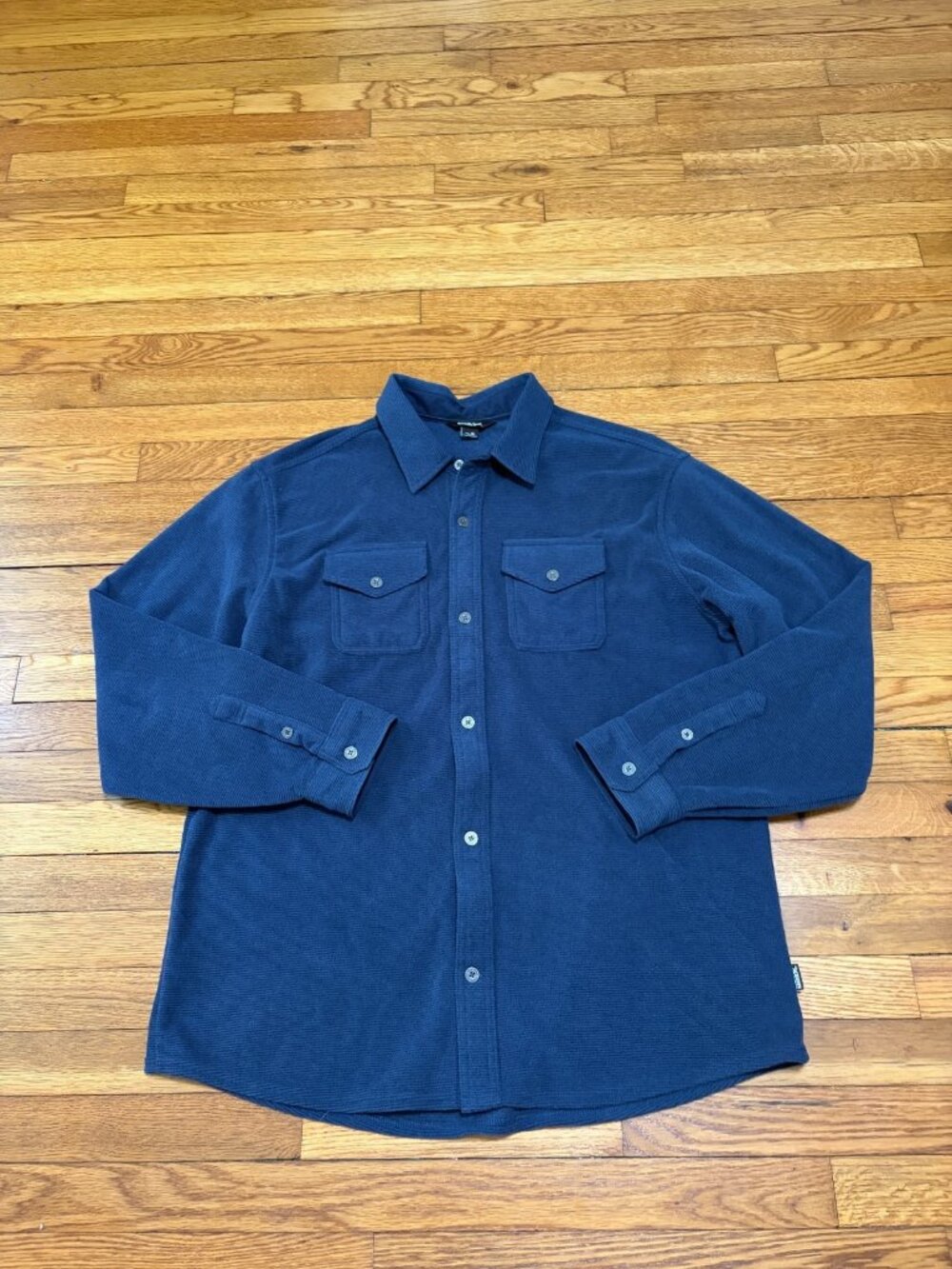 Eddie Bauer Mens Fleece Shirt Jacket Shacket Size XL Blue Button Up Workwear